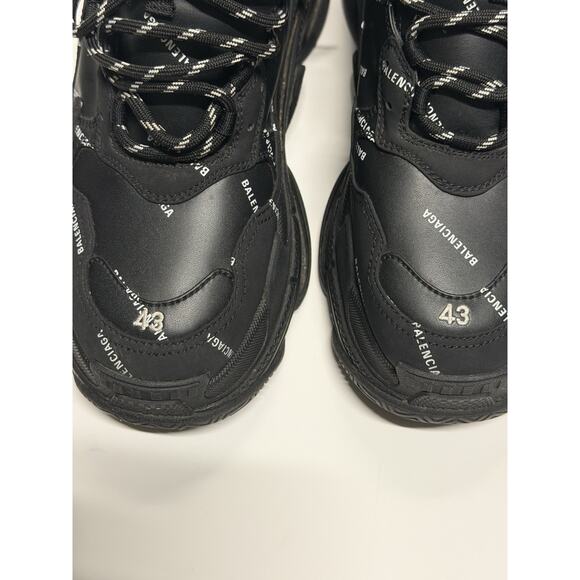 Balenciaga All Over Triple S Black Logo Lace Low Top Sneakers Men’s Us 10 EU 43 main image 13